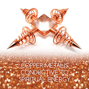Copper Spiritual Energy Generator with Quartz Pyramid and Conductive Coils for Reiki Balancing Chakras, Aura Cleansing, Ghost Hunting, Meditation Chi