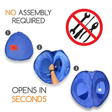 Pop Up Instant Kitty Play and Sleep Tent with Portable, Foldable Design and Built in Toy for Cats, Kittens, and Other Small Animals!