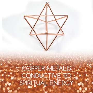 100% Solid Copper 4" Merkaba with Chakra Beads for Meditation , Body Healing , Reiki Balancing Chakras , Crystal Recharging , Focused Energy